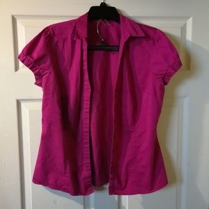 Magenta button down blouse
